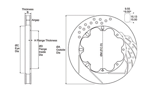 Disque de Frein 4Perf 210mm X 76mm